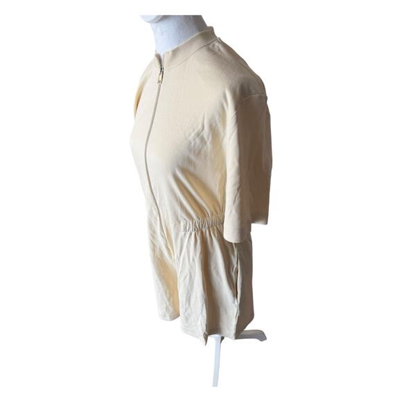 NWT Cos Zip Up Play Suit Romper Shorts Size S Beige - Picture 7 of 15